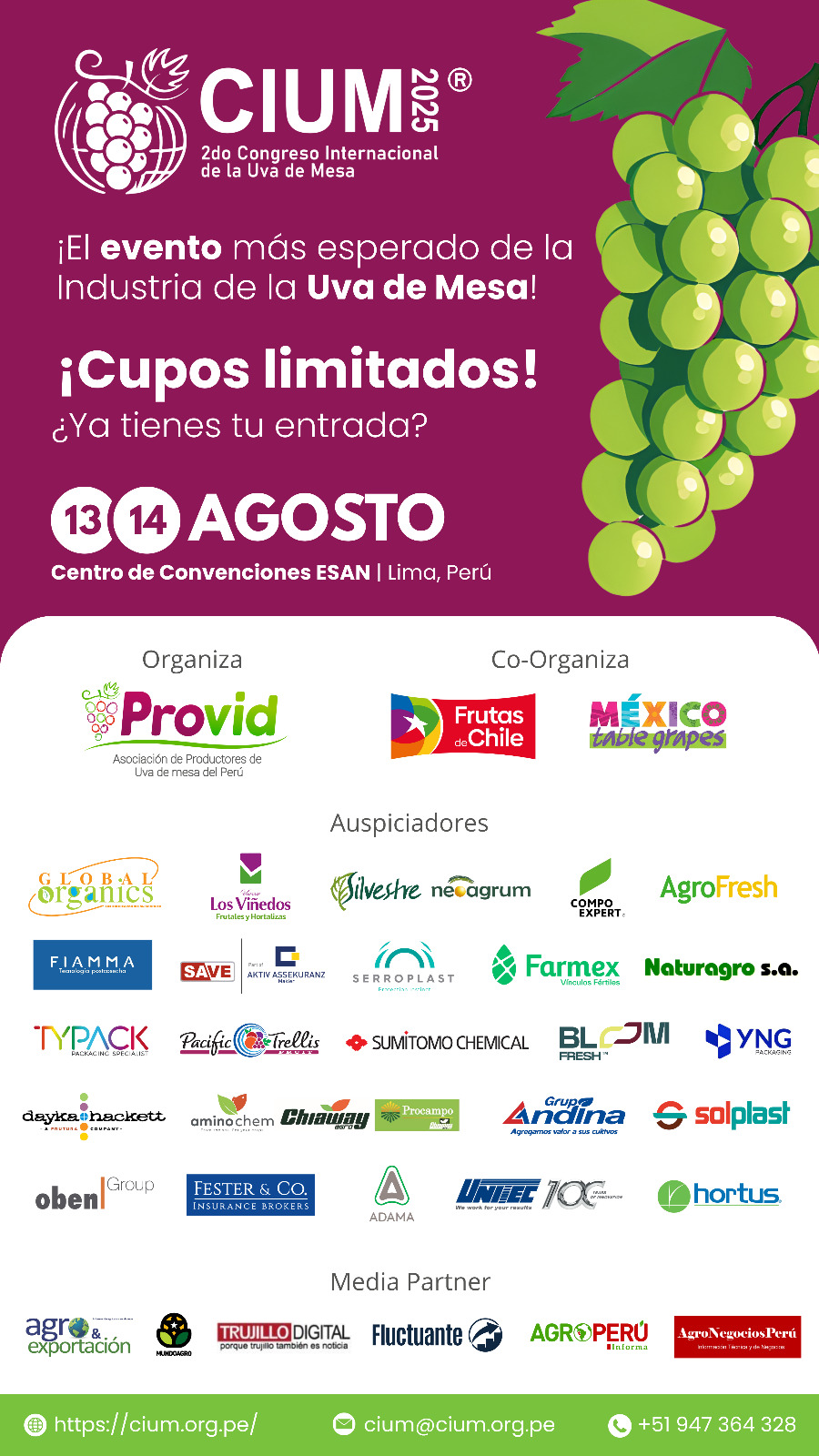 CIUM 2025: un punto de encuentro técnico y comercial de la industria de la uva de mesa