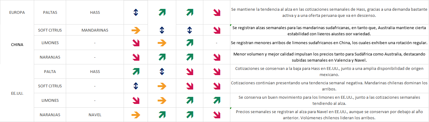Estado del Mercado, semana 37: Alza en cotizaciones semanales de Hass en Europa