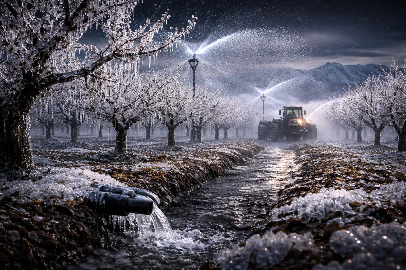 plantación de cerezos