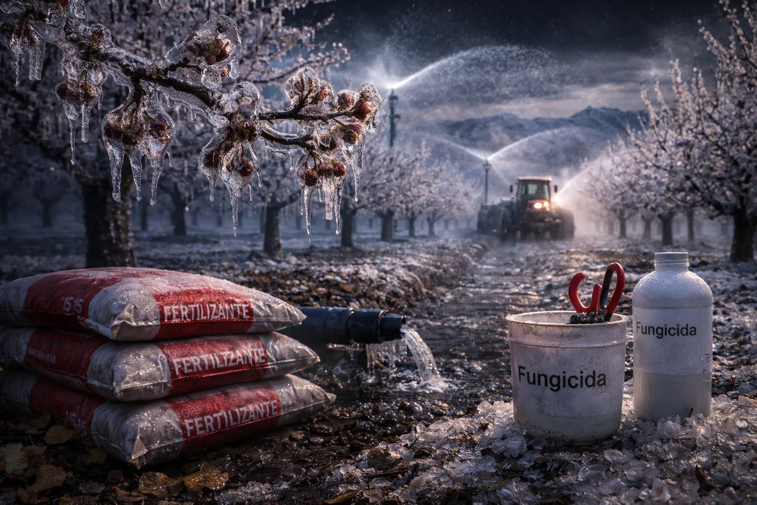 plantación de cerezos