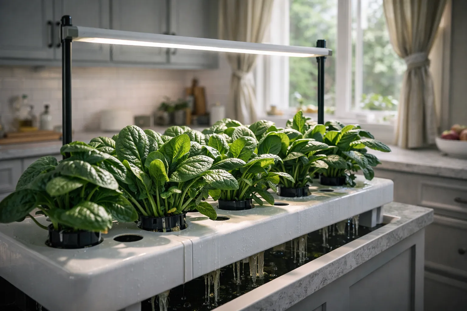 espinacas hidropónicas