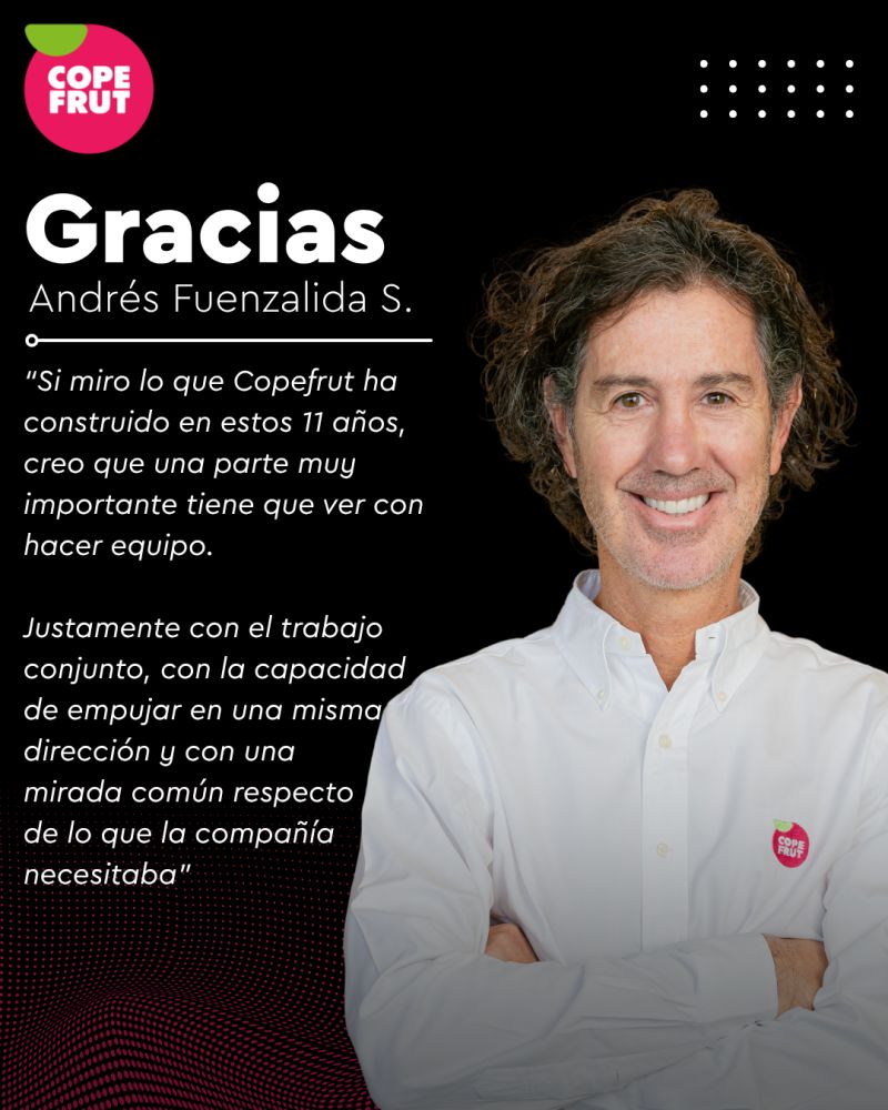 Andrés Fuenzalida deja la gerencia general de Copefrut tras 11 años de liderazgo