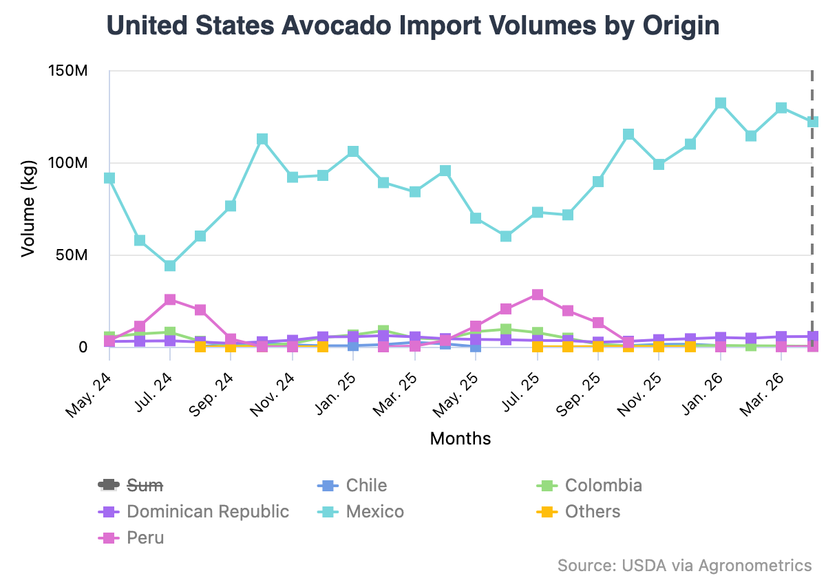 Producción de aguacates de California crece levemente y las importaciones moldean la dinámica del mercado en EE.UU.