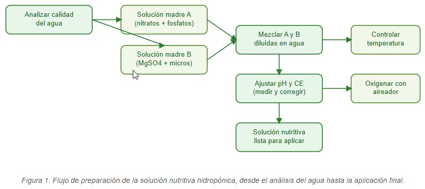 solución nutritiva hidropónica