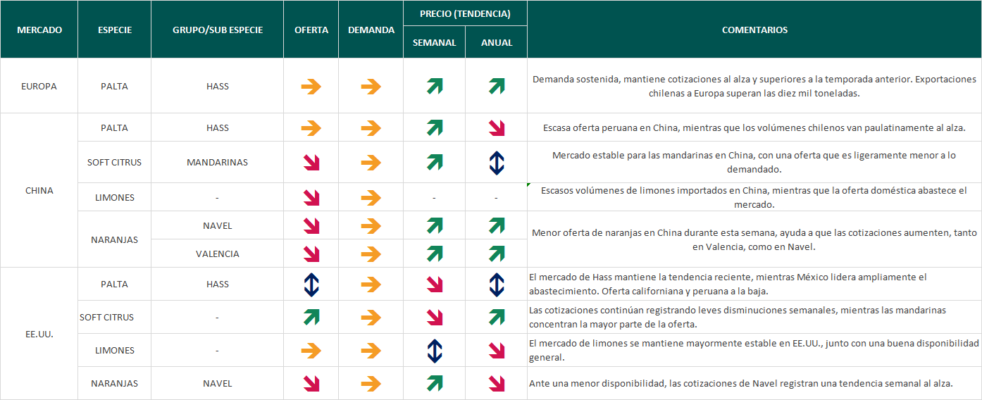 Estado del Mercado - semana 37: escasa oferta de palta peruana en China 3 Estado del mercado semana 37