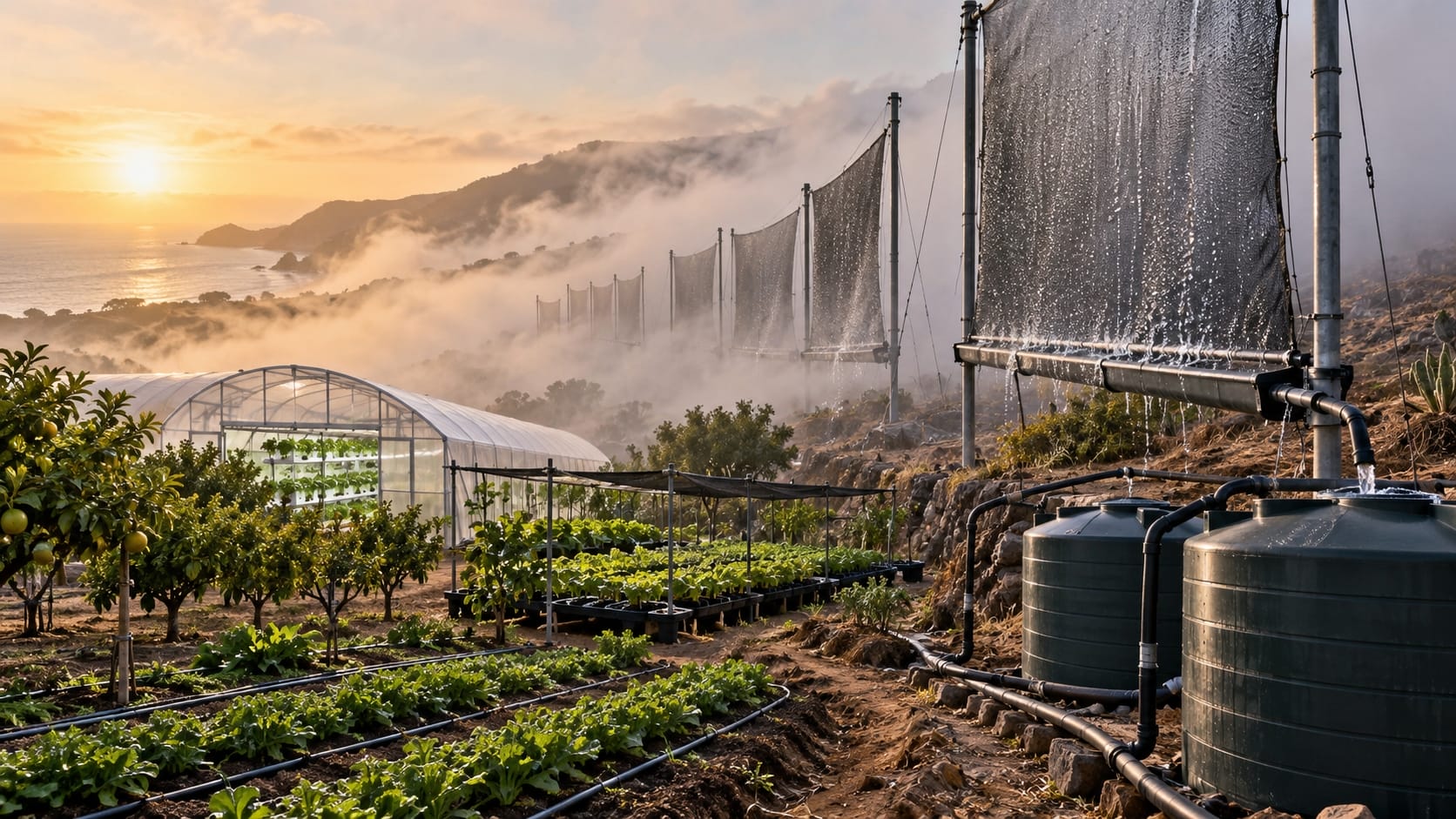 Captación de niebla para agricultura