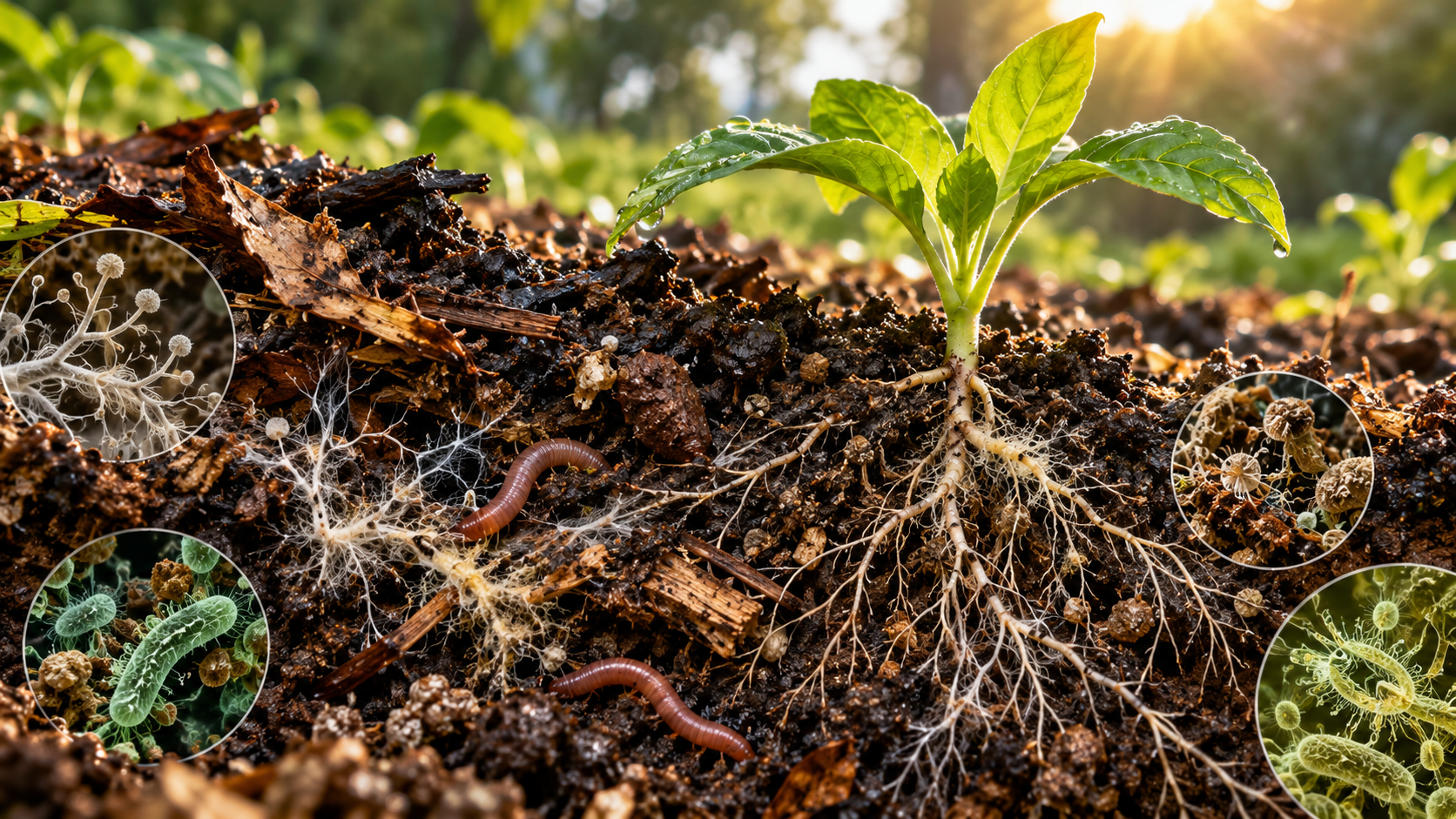 Microorganismos del compost: cómo activar la vida del suelo naturalmente